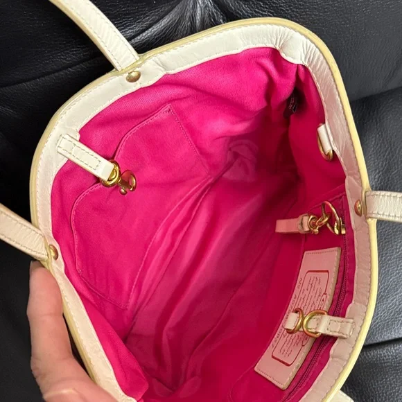 Coach Tan and Multicolor Patchwork Tote - Picture 11 of 13